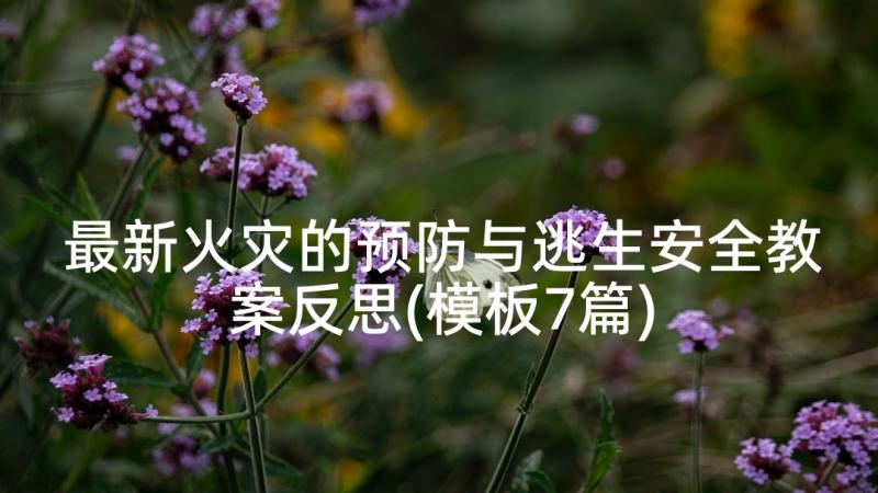 最新火灾的预防与逃生安全教案反思(模板7篇)