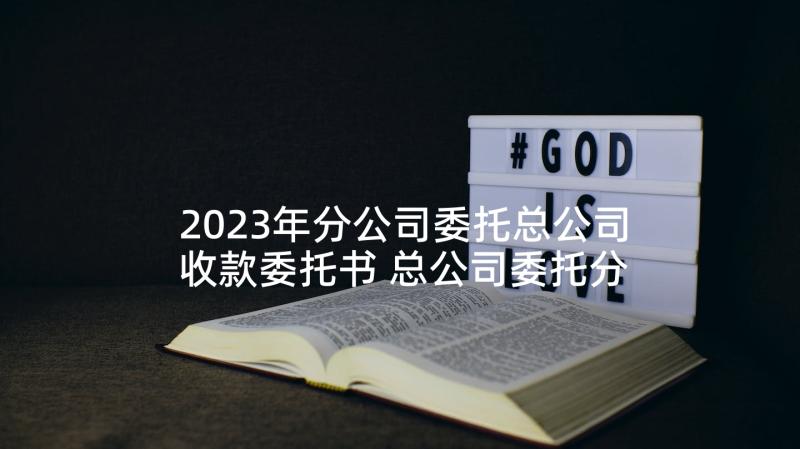 2023年分公司委托总公司收款委托书 总公司委托分公司收款授权委托书(优质5篇)