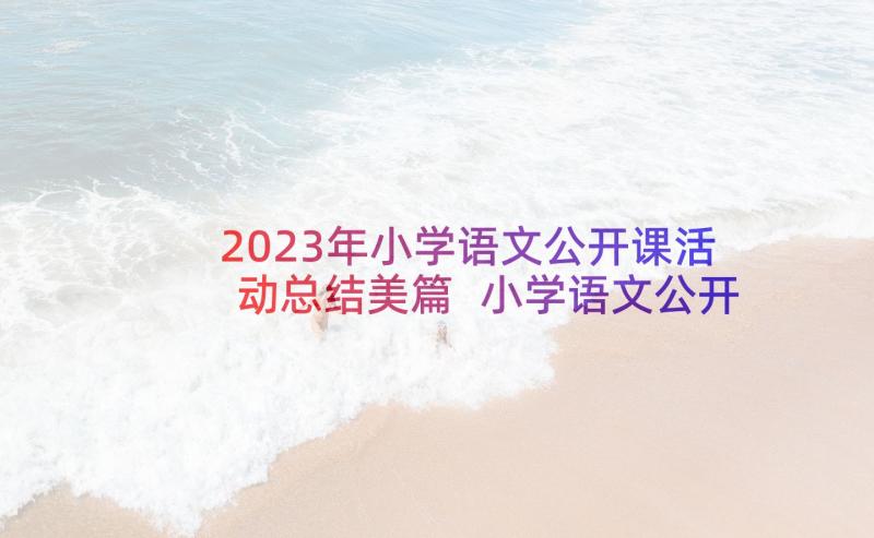 2023年小学语文公开课活动总结美篇 小学语文公开课活动总结(优秀5篇)