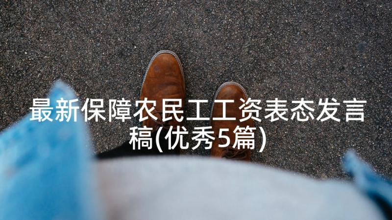 最新保障农民工工资表态发言稿(优秀5篇)