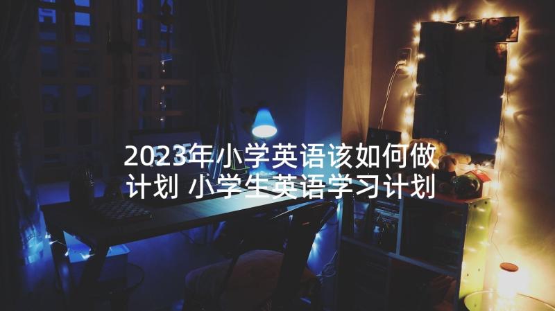 2023年小学英语该如何做计划 小学生英语学习计划(精选5篇)