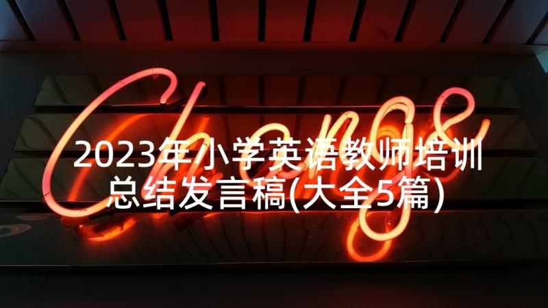 2023年小学英语教师培训总结发言稿(大全5篇)