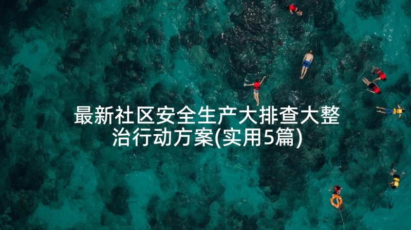 最新社区安全生产大排查大整治行动方案(实用5篇)