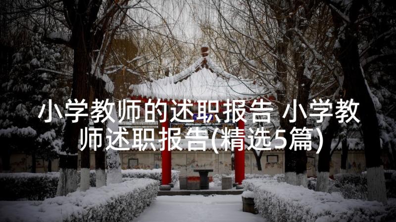 小学教师的述职报告 小学教师述职报告(精选5篇)