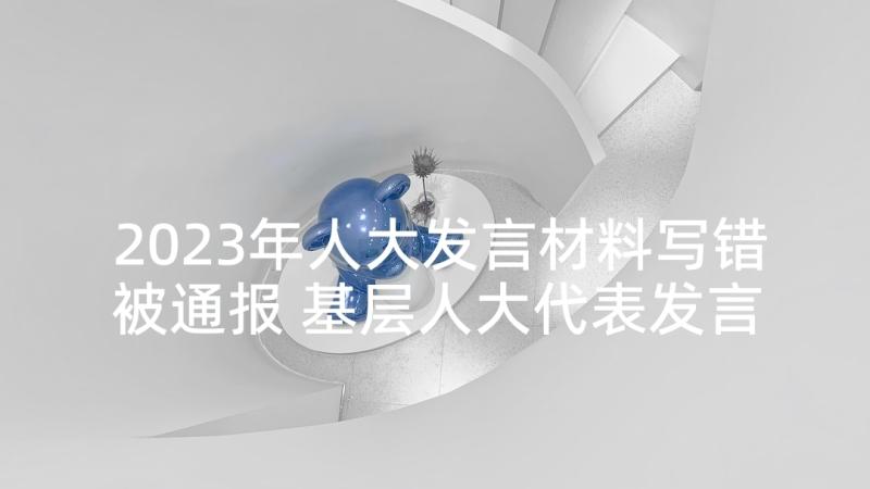 2023年人大发言材料写错被通报 基层人大代表发言材料(模板5篇)