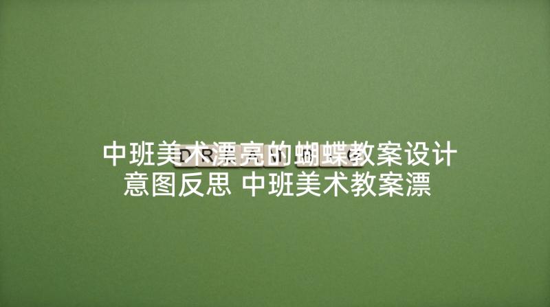 中班美术漂亮的蝴蝶教案设计意图反思 中班美术教案漂亮的大鱼(模板7篇)