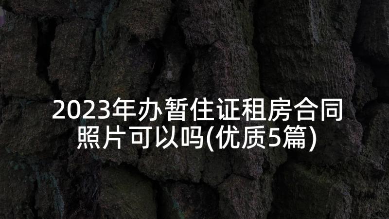 2023年办暂住证租房合同照片可以吗(优质5篇)