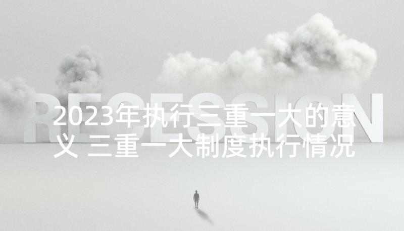 2023年执行三重一大的意义 三重一大制度执行情况自查报告(汇总5篇)