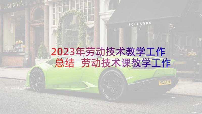 2023年劳动技术教学工作总结 劳动技术课教学工作总结(通用5篇)