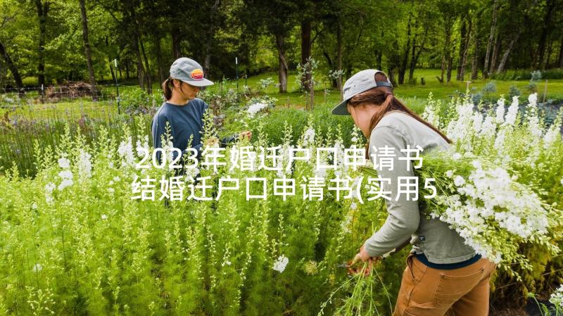 2023年婚迁户口申请书 结婚迁户口申请书(实用5篇)