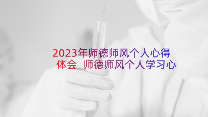 2023年师德师风个人心得体会 师德师风个人学习心得(汇总7篇)