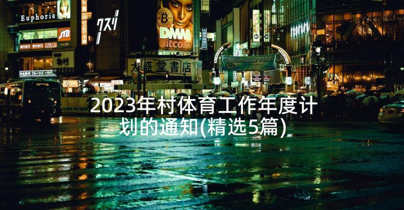 2023年村体育工作年度计划的通知(精选5篇)