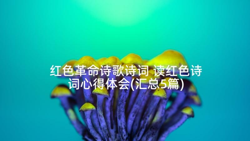 红色革命诗歌诗词 读红色诗词心得体会(汇总5篇)