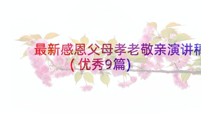 最新感恩父母孝老敬亲演讲稿(优秀9篇)