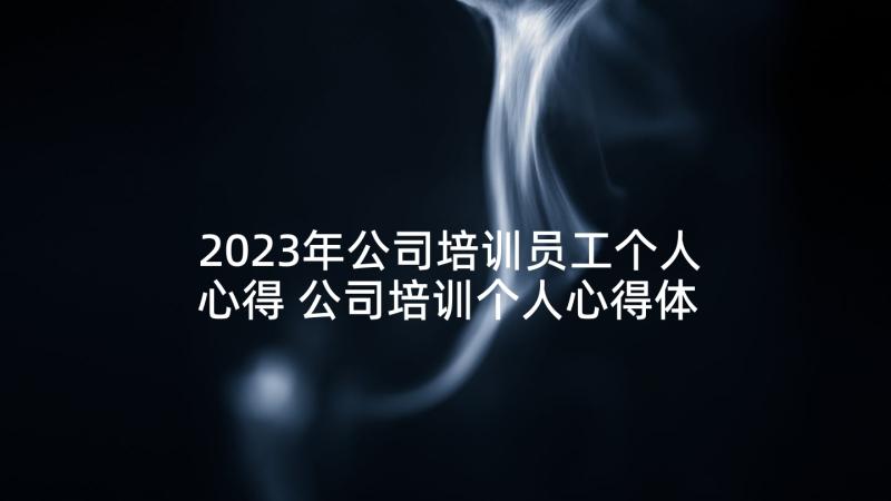 2023年公司培训员工个人心得 公司培训个人心得体会(大全8篇)