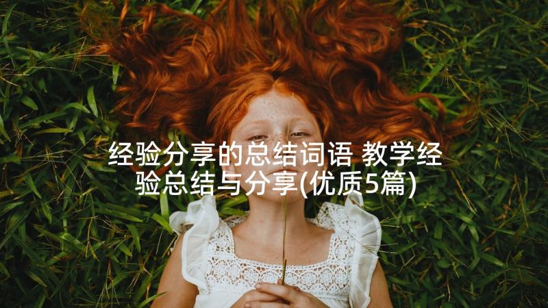 经验分享的总结词语 教学经验总结与分享(优质5篇)