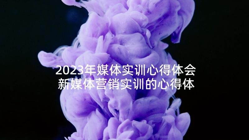 2023年媒体实训心得体会 新媒体营销实训的心得体会(大全5篇)