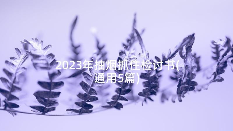 2023年抽烟抓住检讨书(通用5篇)