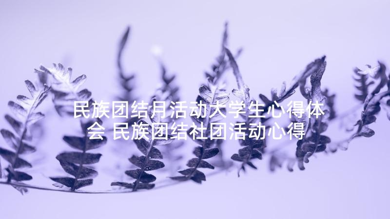 民族团结月活动大学生心得体会 民族团结社团活动心得体会(精选5篇)