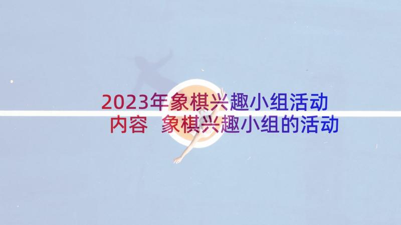 2023年象棋兴趣小组活动内容 象棋兴趣小组的活动总结(模板5篇)