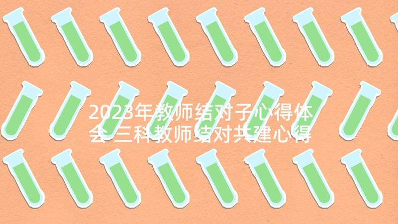 2023年教师结对子心得体会 三科教师结对共建心得体会(大全8篇)