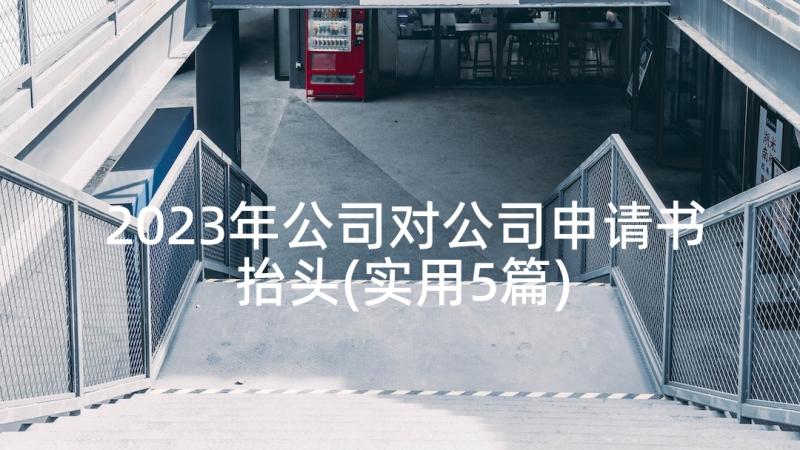 2023年公司对公司申请书抬头(实用5篇)