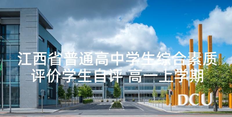 江西省普通高中学生综合素质评价学生自评 高一上学期综合素质自我评价(精选5篇)