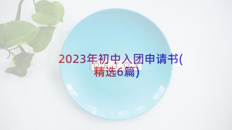 2023年初中入团申请书(精选6篇)