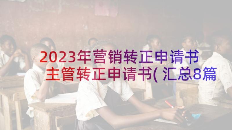 2023年营销转正申请书 主管转正申请书(汇总8篇)