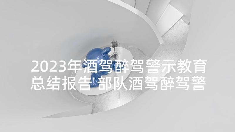 2023年酒驾醉驾警示教育总结报告 部队酒驾醉驾警示教育心得(通用5篇)