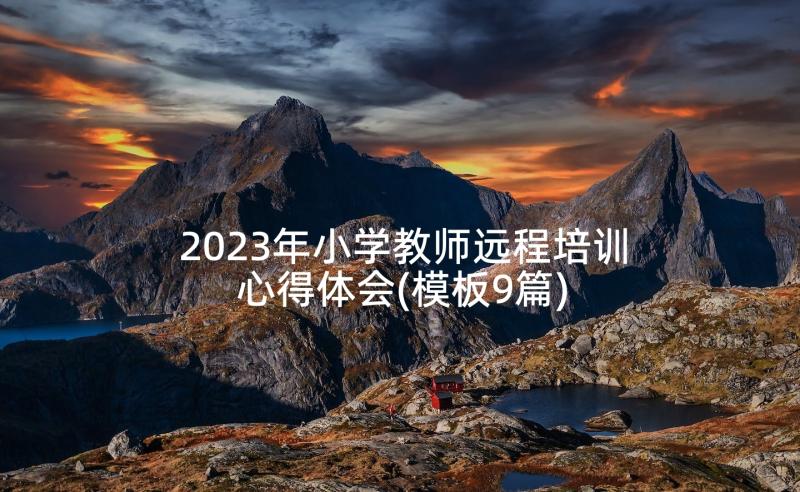 2023年小学教师远程培训心得体会(模板9篇)