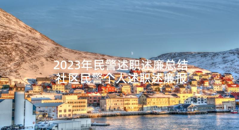 2023年民警述职述廉总结 社区民警个人述职述廉报告(模板10篇)