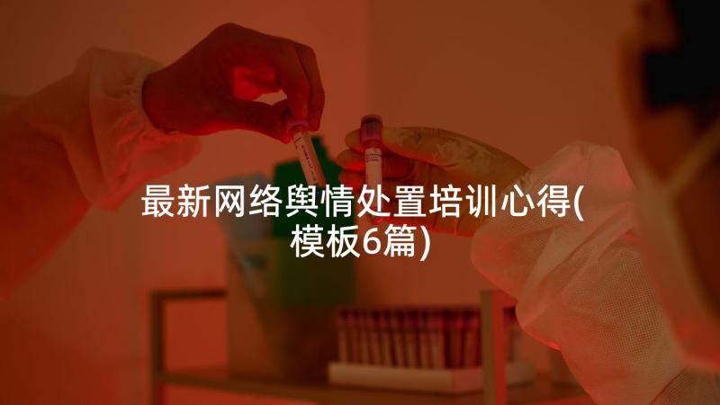 最新网络舆情处置培训心得(模板6篇)