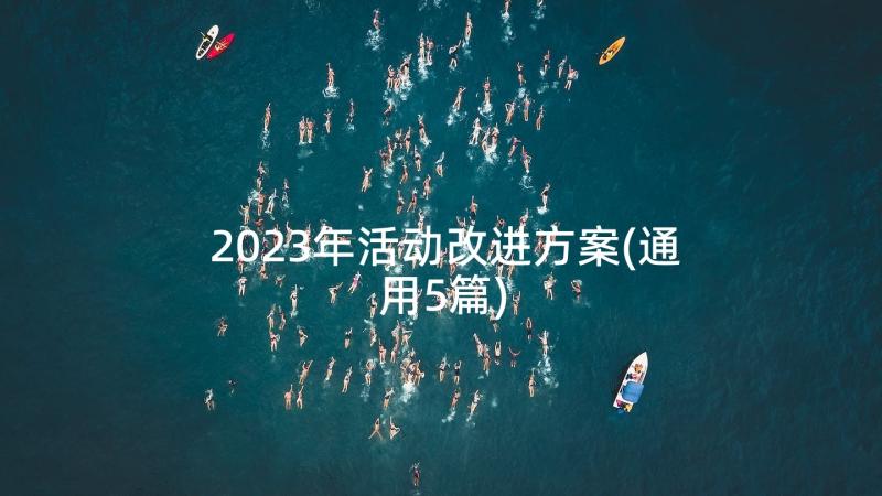 2023年活动改进方案(通用5篇)