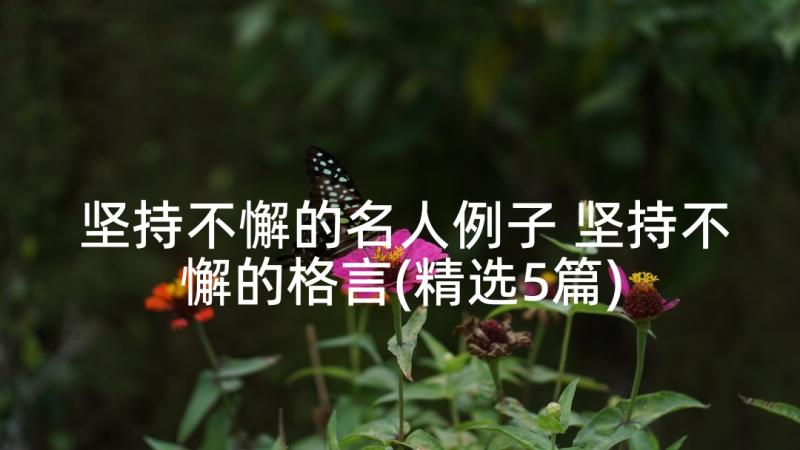 坚持不懈的名人例子 坚持不懈的格言(精选5篇)