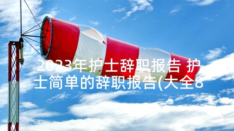 2023年护士辞职报告 护士简单的辞职报告(大全8篇)