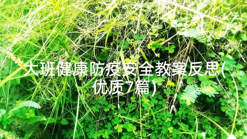 大班健康防疫安全教案反思(优质7篇)