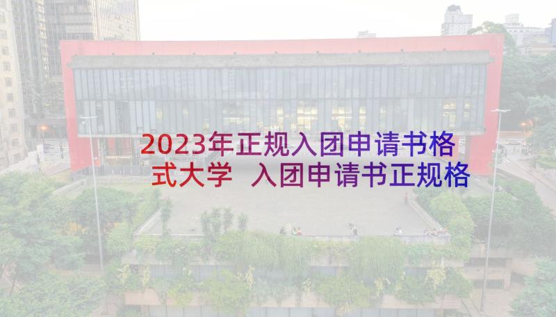 2023年正规入团申请书格式大学 入团申请书正规格式(优秀7篇)