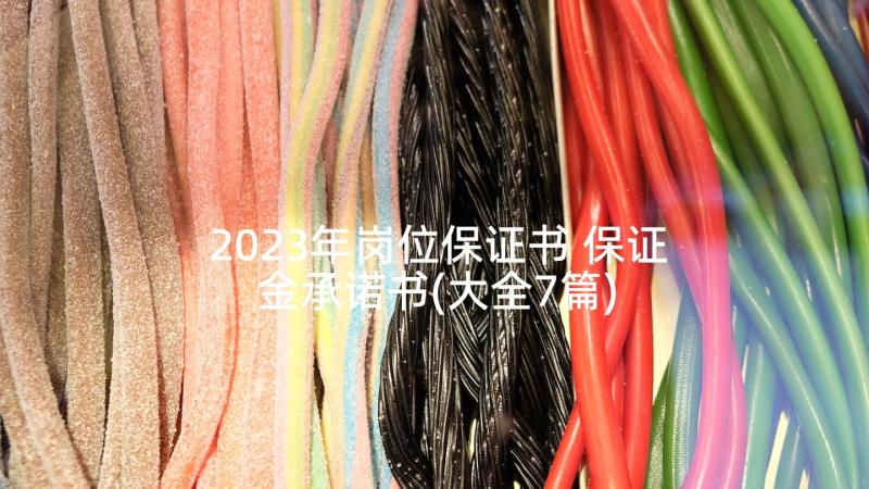 2023年岗位保证书 保证金承诺书(大全7篇)