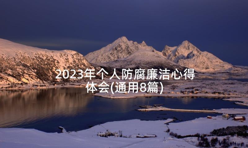 2023年个人防腐廉洁心得体会(通用8篇)