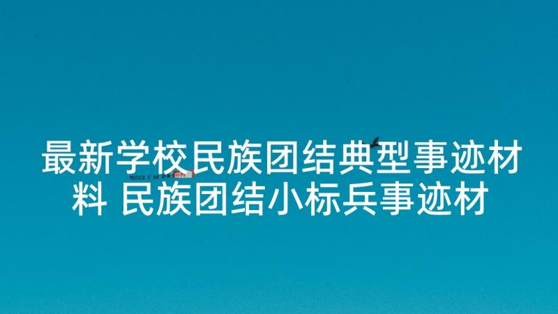 最新学校民族团结典型事迹材料 民族团结小标兵事迹材料(模板6篇)