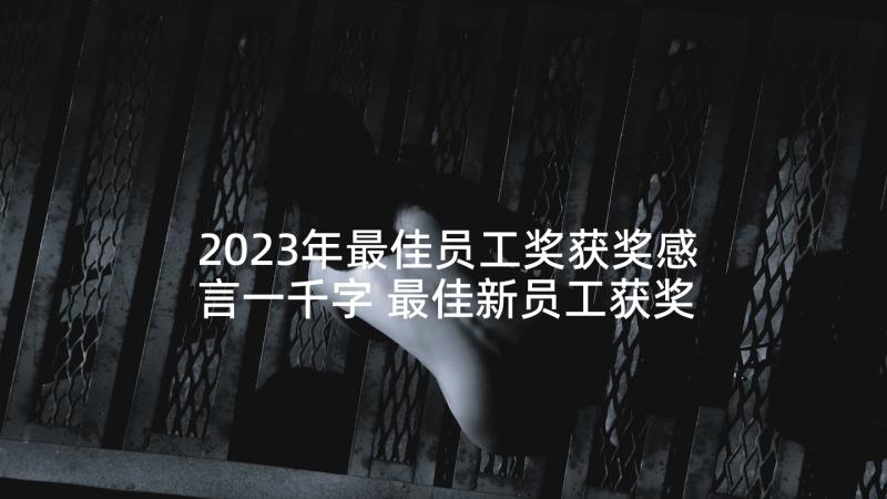 2023年最佳员工奖获奖感言一千字 最佳新员工获奖感言(优秀5篇)