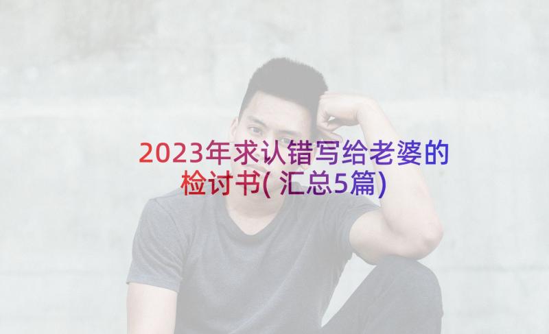 2023年求认错写给老婆的检讨书(汇总5篇)