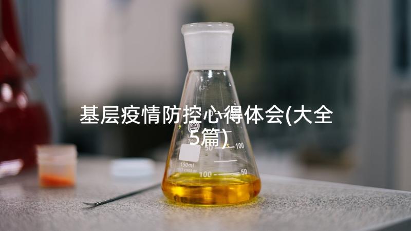 基层疫情防控心得体会(大全5篇)