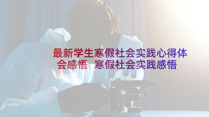 最新学生寒假社会实践心得体会感悟 寒假社会实践感悟心得体会(优质7篇)