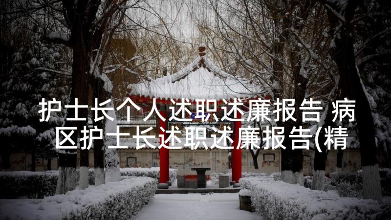 护士长个人述职述廉报告 病区护士长述职述廉报告(精选9篇)