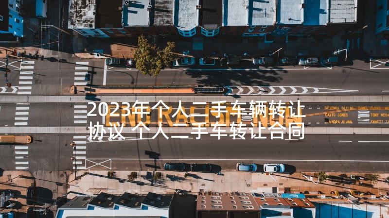 2023年个人二手车辆转让协议 个人二手车转让合同(大全5篇)