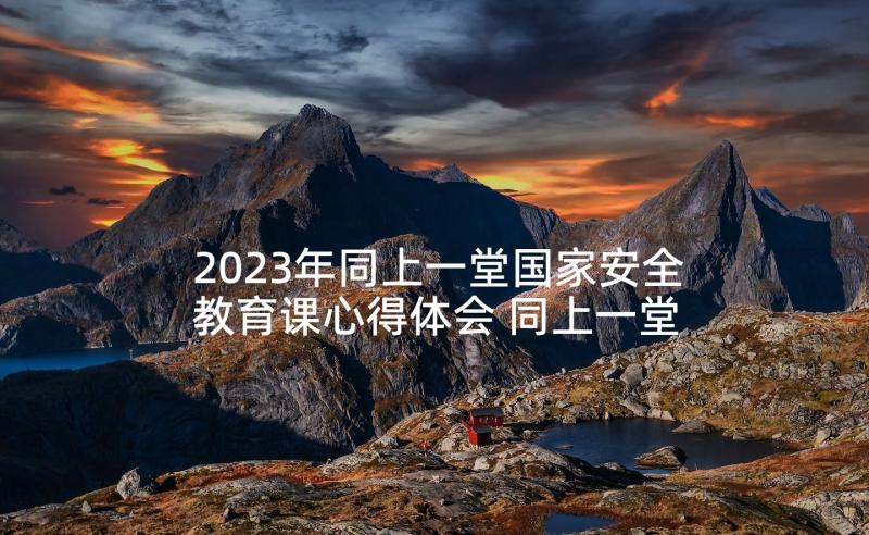 2023年同上一堂国家安全教育课心得体会 同上一堂冰雪思政大课心得体会(精选6篇)