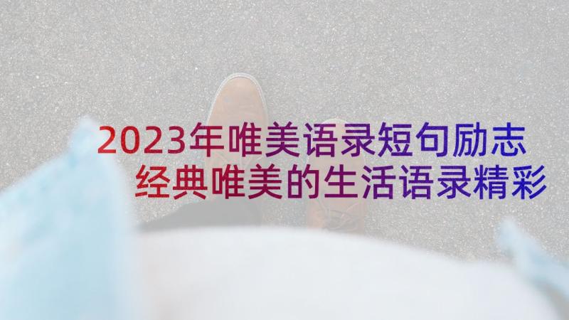 2023年唯美语录短句励志 经典唯美的生活语录精彩(大全5篇)