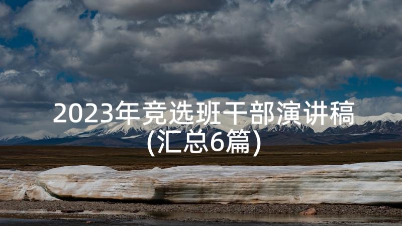 2023年竞选班干部演讲稿(汇总6篇)